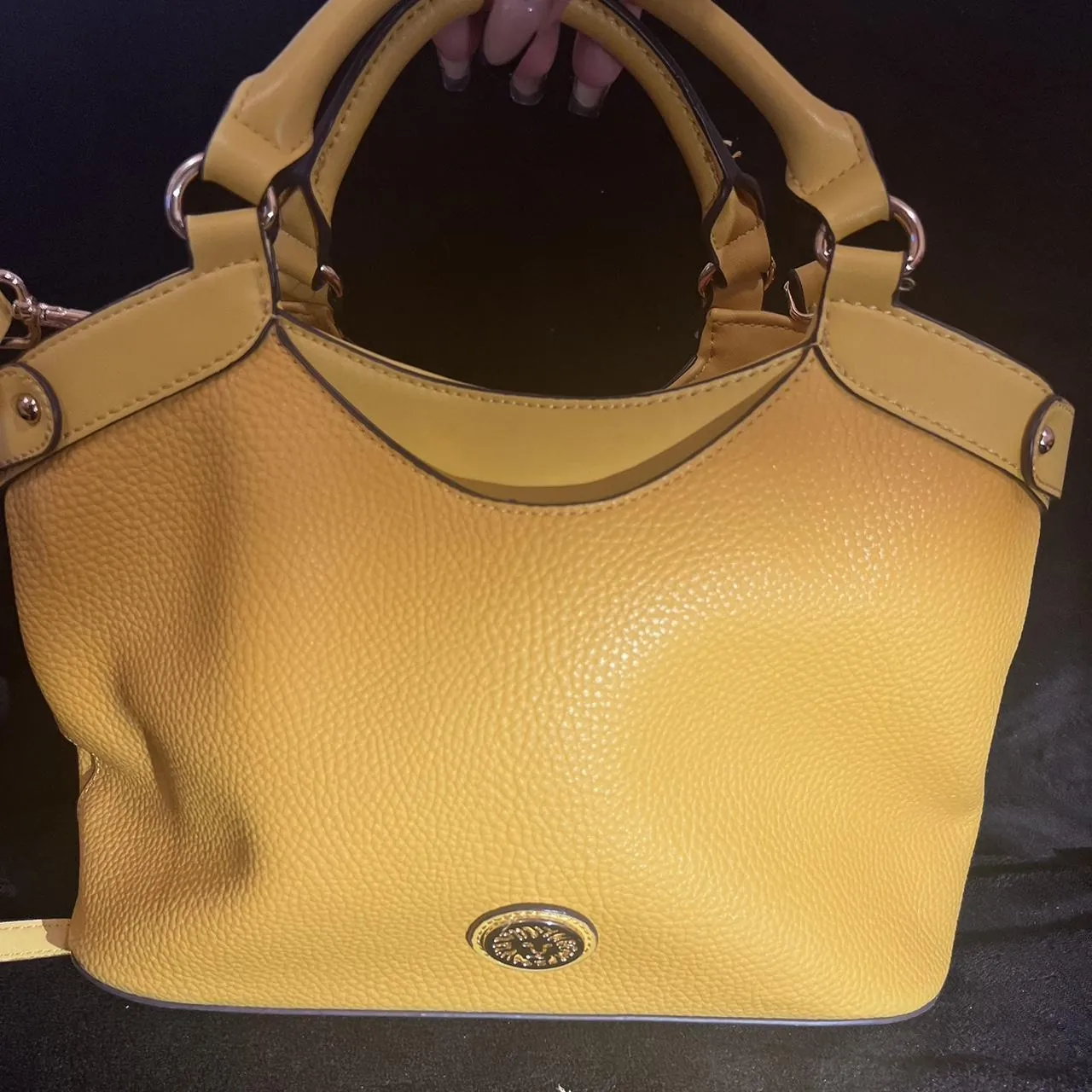 Anne Klein Mustard Shoulder Purse, photo 1 of 4