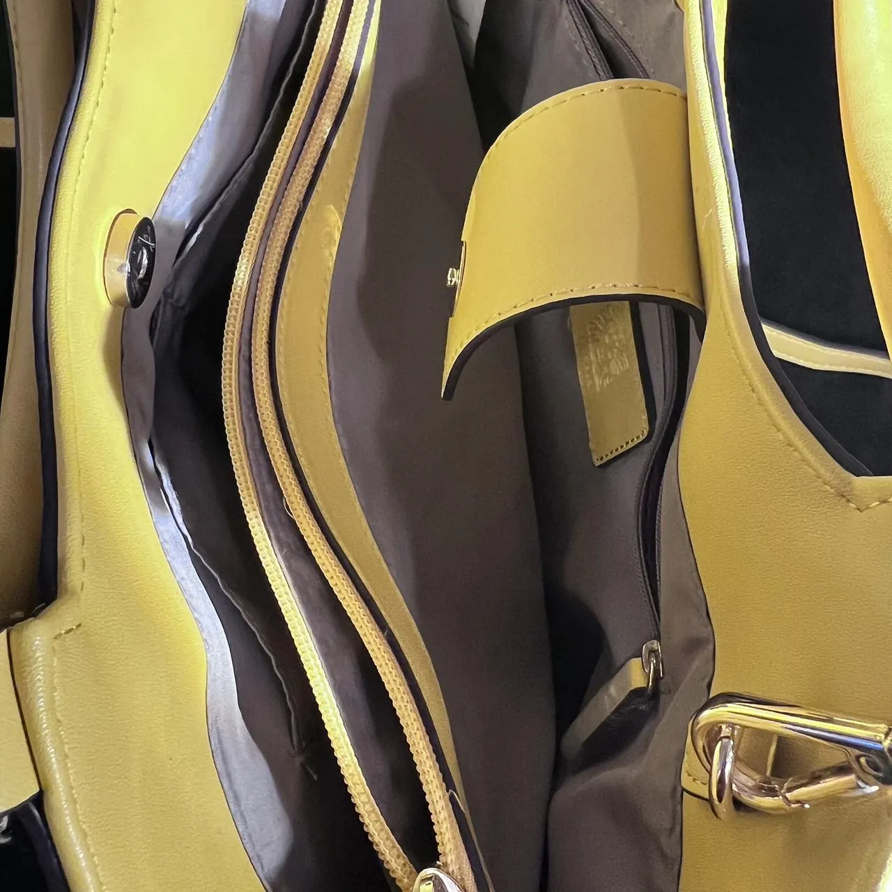 Anne Klein Mustard Shoulder Purse, photo 3 of 4