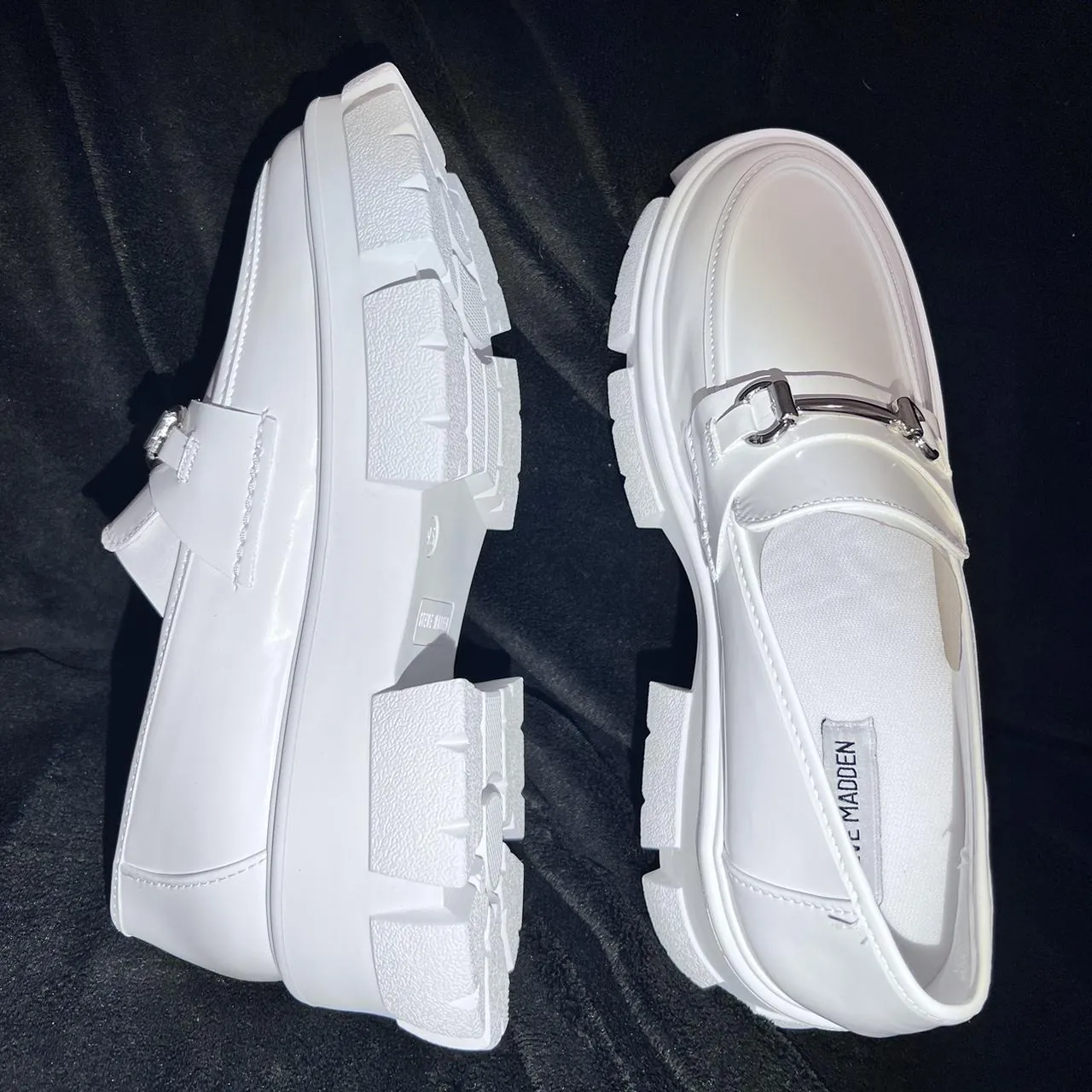 Steve Madden White Trifecta Platform Loafers, photo 2 of 4