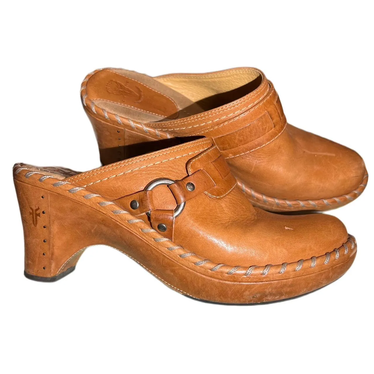 Frye Charlotte Close Toe Leather Mules., photo 1 of 7