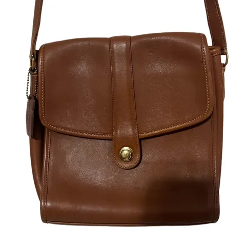 Vintage Rare Coach Burnt/Rustic Brown Leather Crossbody Shoulder Bag 044-5042