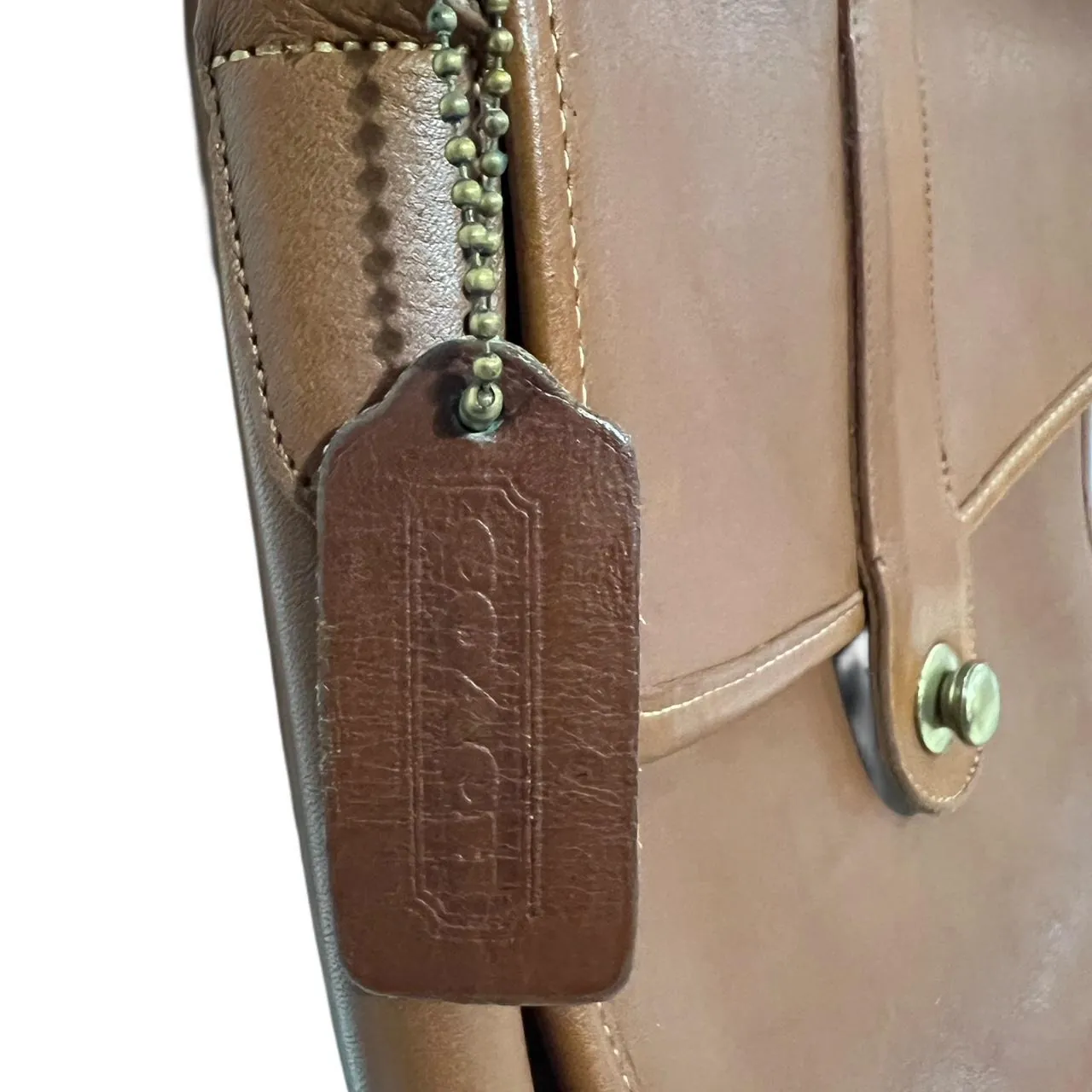 Vintage Rare Coach Burnt/Rustic Brown Leather Crossbody Shoulder Bag 044-5042, photo 4 of 7