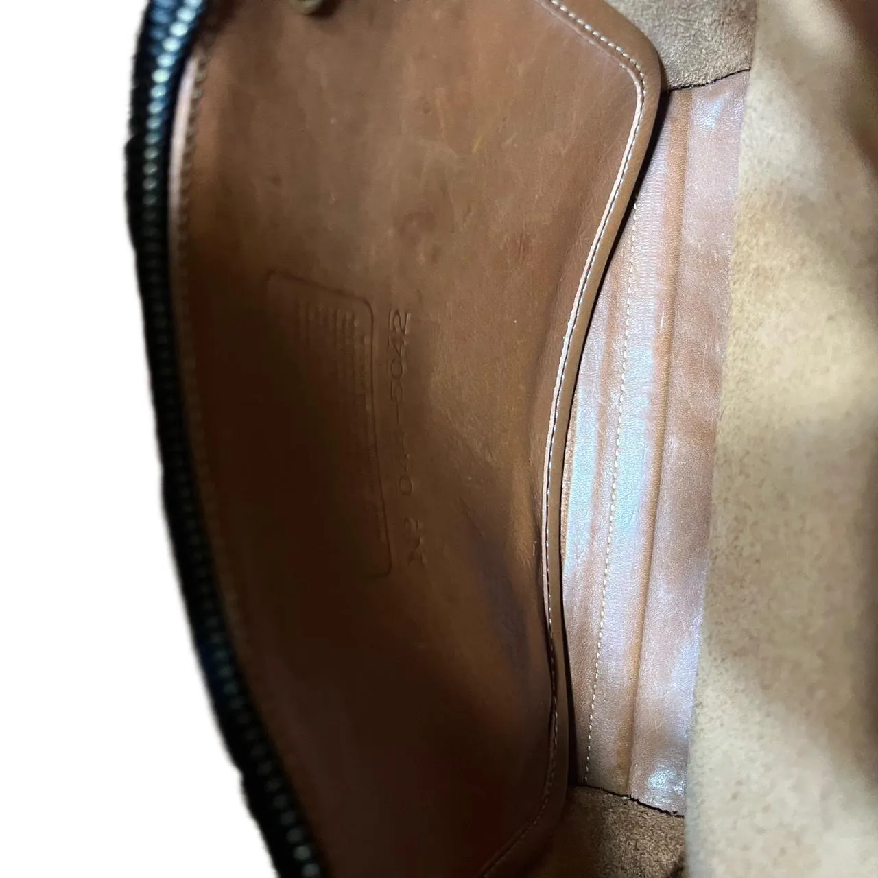 Vintage Rare Coach Burnt/Rustic Brown Leather Crossbody Shoulder Bag 044-5042, photo 6 of 7