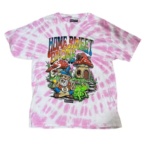 Home Sweet Gnome Pink Tye Dye Shirt