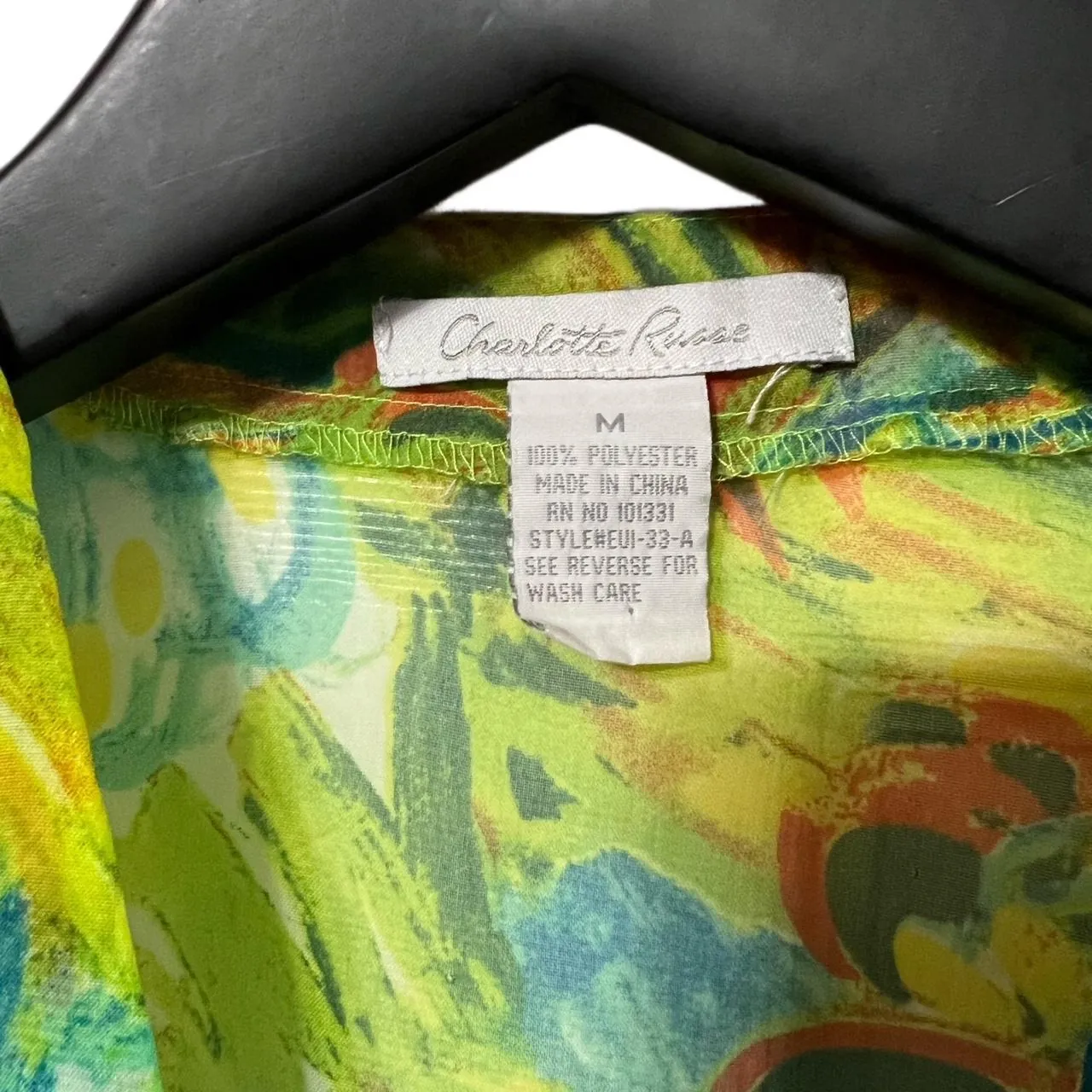 Charlotte Russe Multicolor Long Sleeve Sheer Blouse, photo 4 of 4
