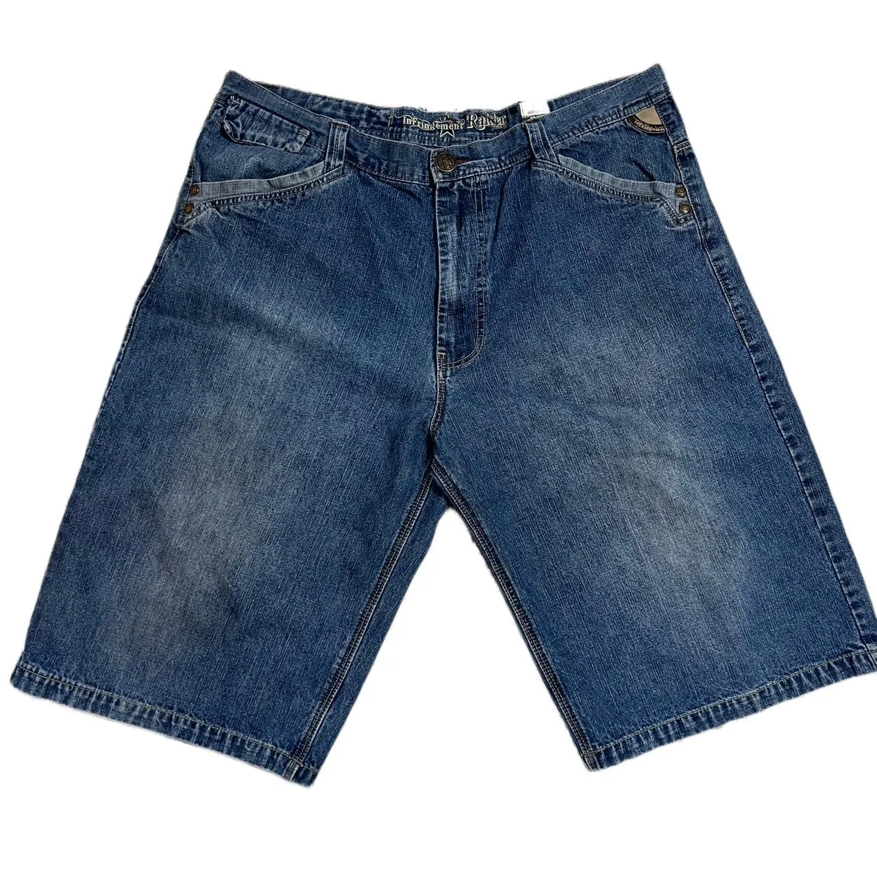 Infringement Raider Vintage “R” Jean Shorts, photo 2 of 4