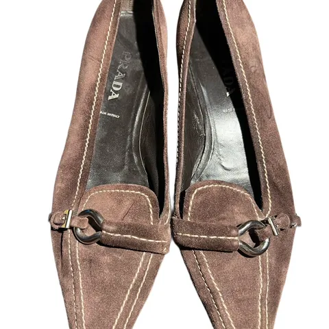 Prada Vintage Suede Pointed Toe Pumps