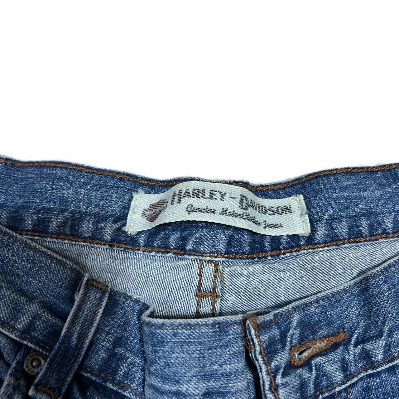 Harley Davidson Embroidered Emblem Black Logo Wide Leg Jeans, photo 5 of 6