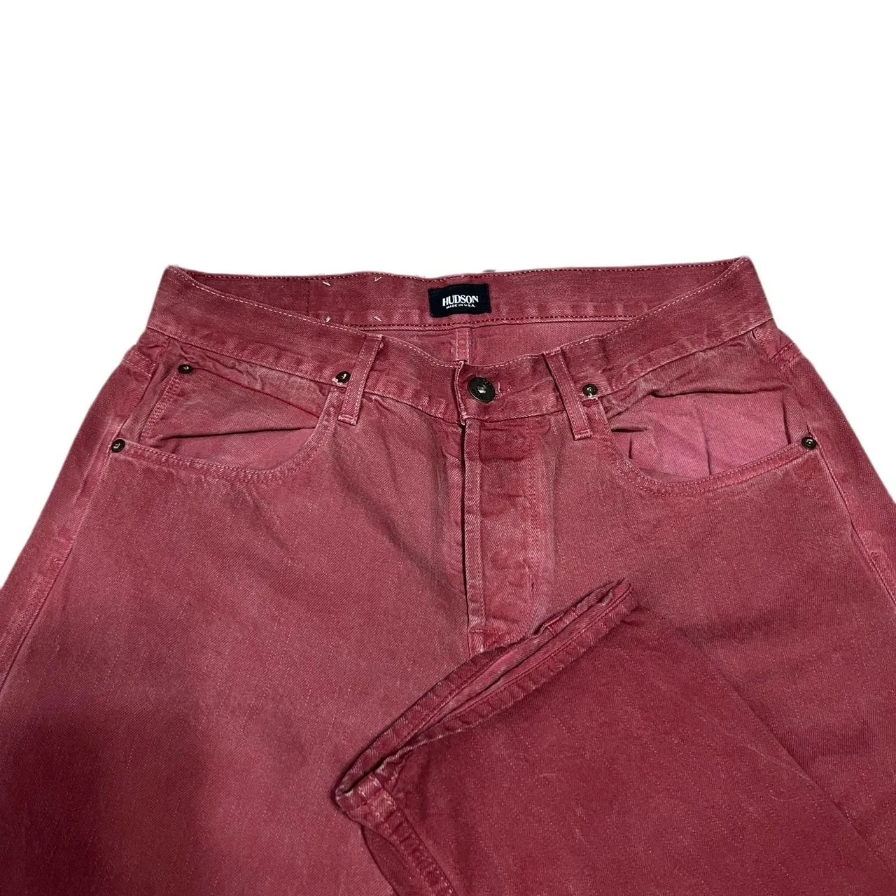 Hudson Burgundy Byron Straight Jeans, photo 4 of 5
