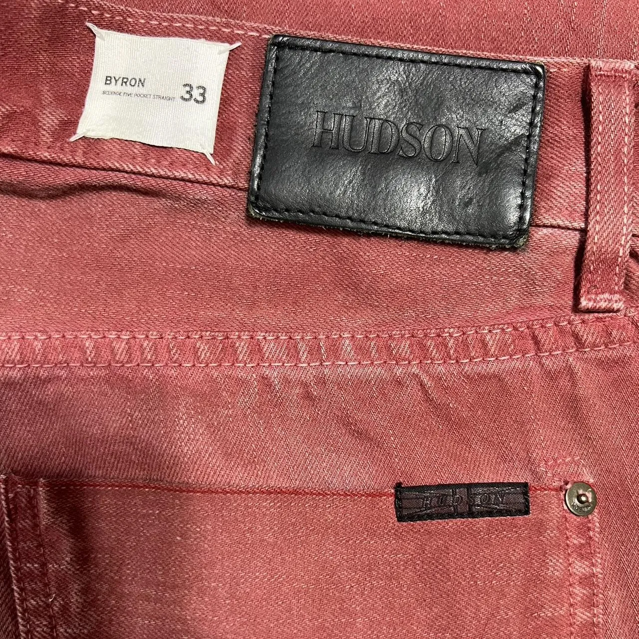 Hudson Burgundy Byron Straight Jeans, photo 5 of 5