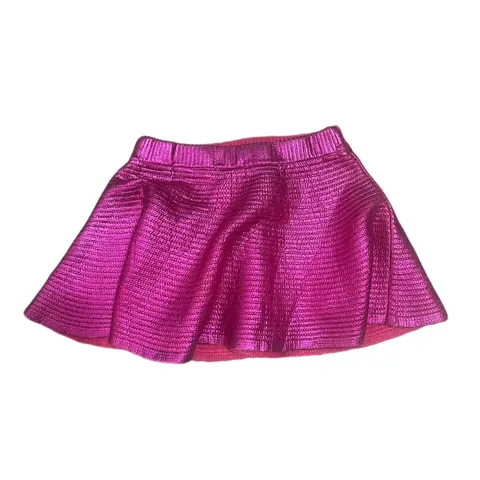Scoop Metallic Foil Pink Mini Skirt
