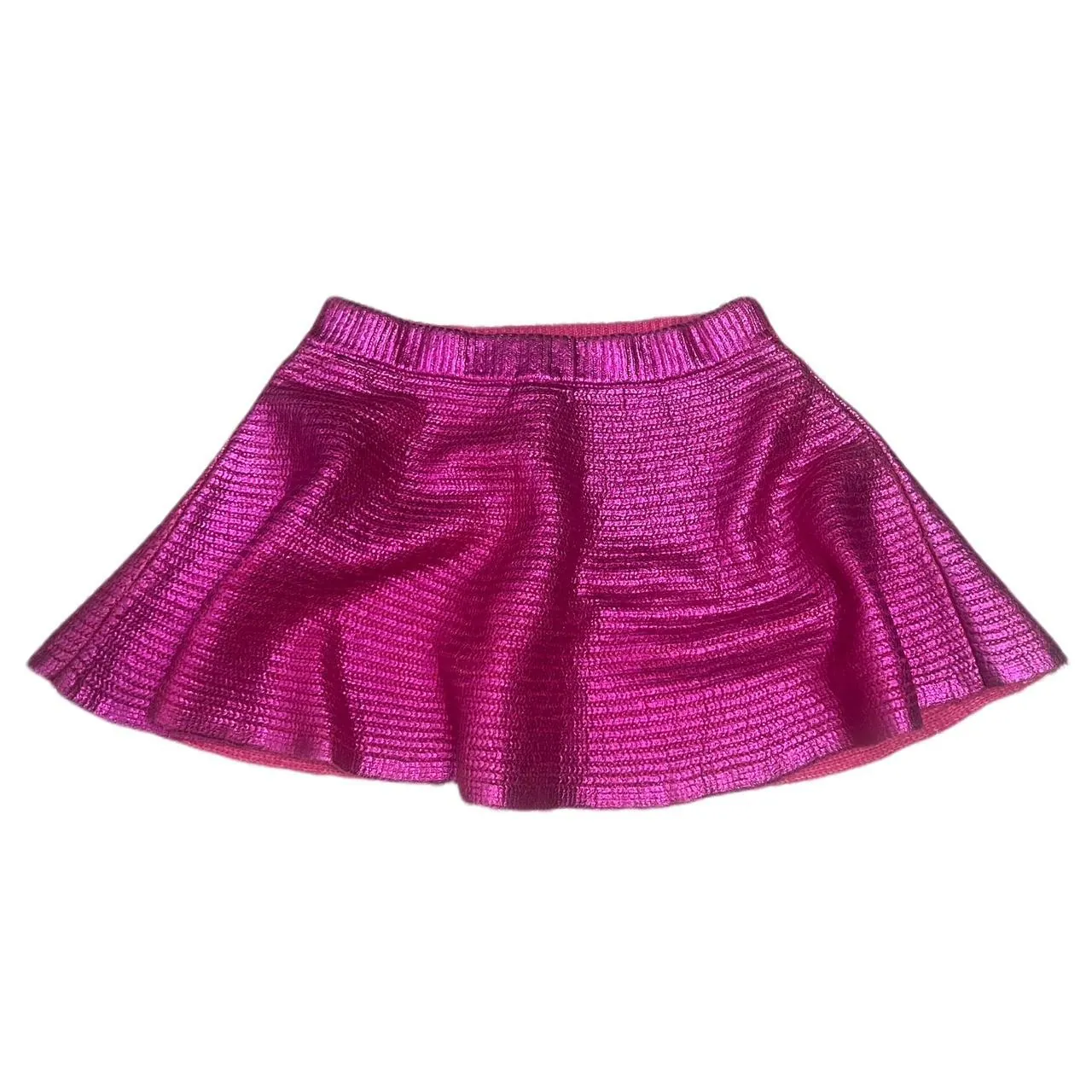 Scoop Metallic Foil Pink Mini Skirt, photo 2 of 4