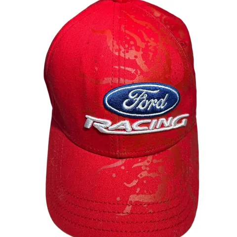 Vintage Nascar Ford Racing Red Cap