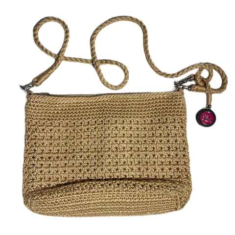 The Sak Crochet Adjustable Handle Beige Purse