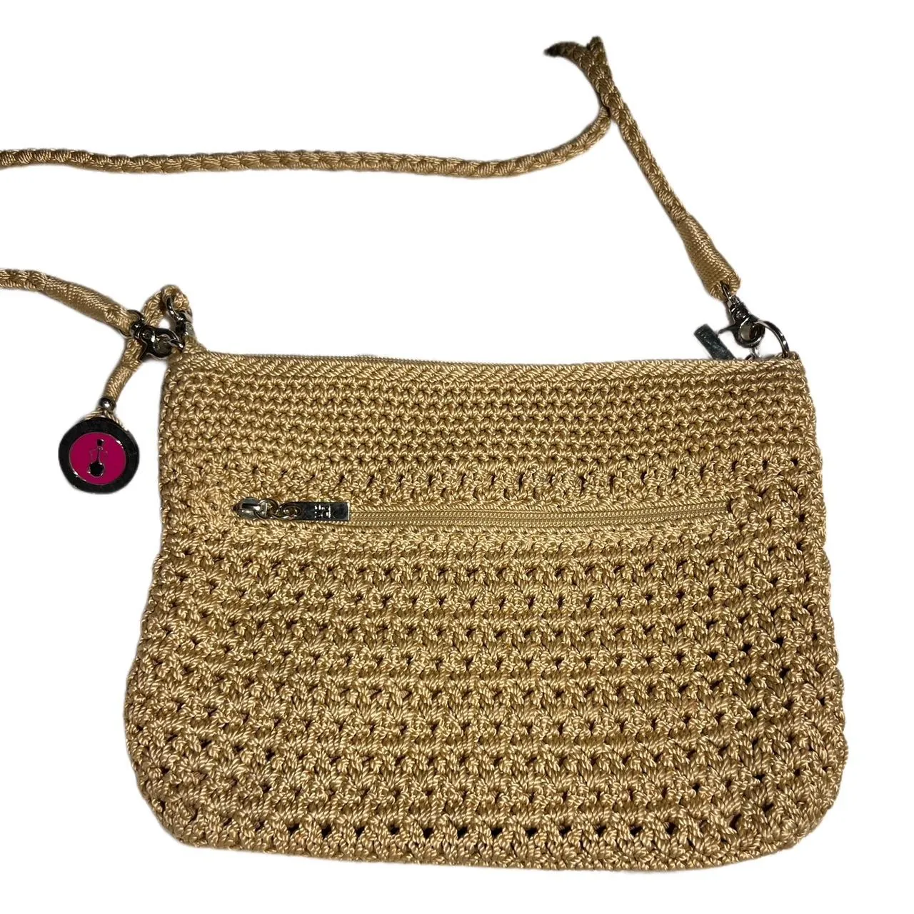 The Sak Crochet Adjustable Handle Beige Purse, photo 2 of 4