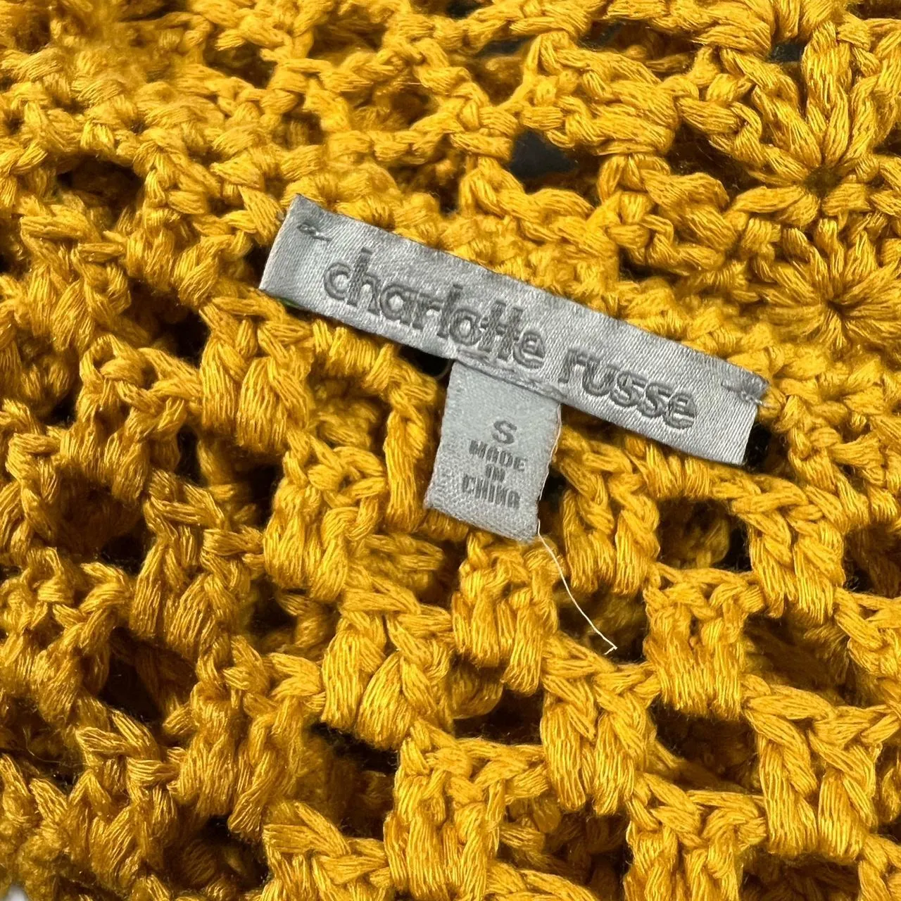 Charlotte Russe Yellow Knit Crop Top, photo 3 of 3