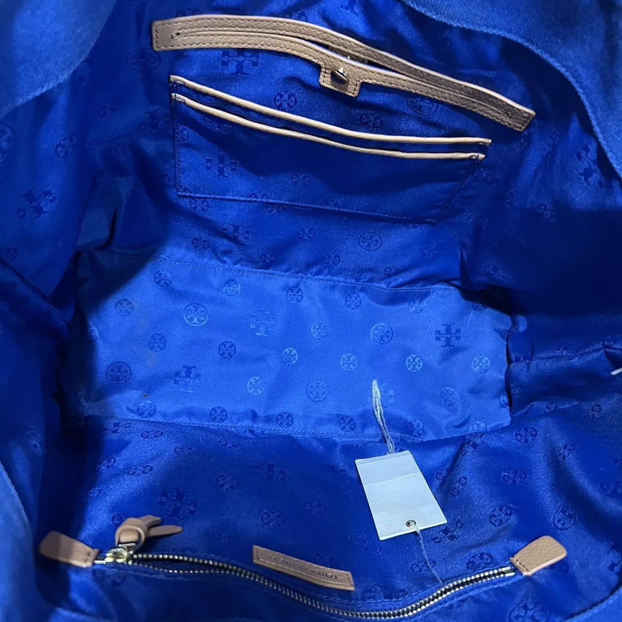 Tory Burch Rare Royal Blue Canvas Tote Bag, photo 3 of 5