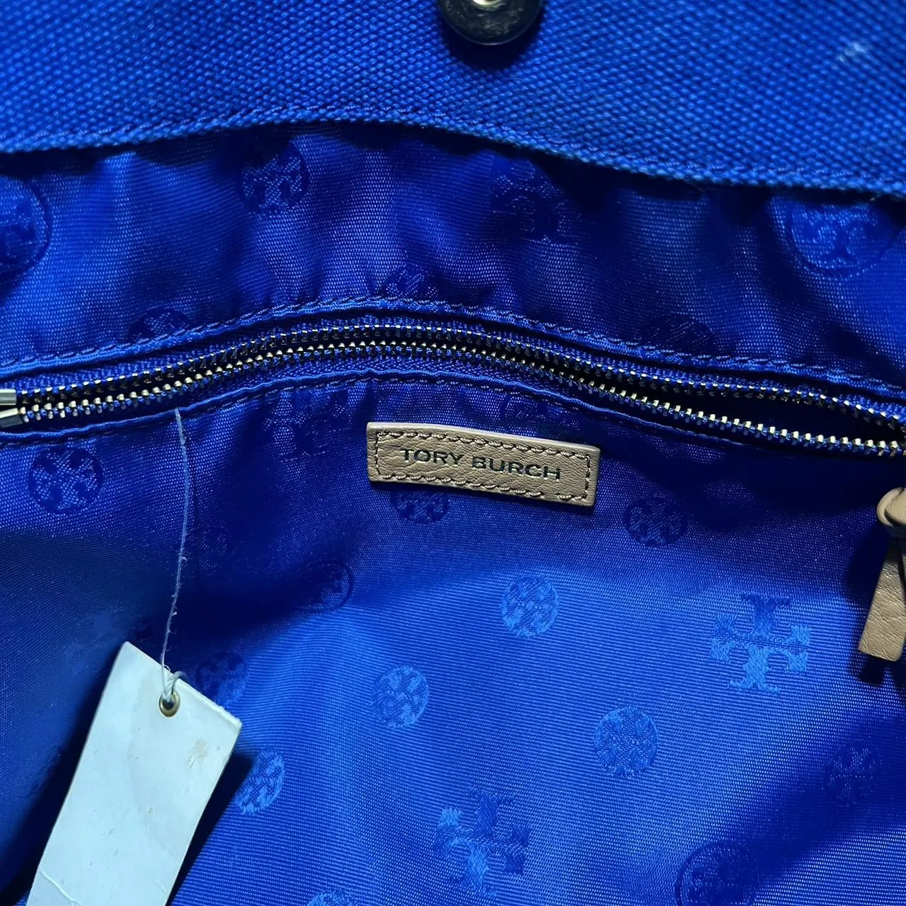 Tory Burch Rare Royal Blue Canvas Tote Bag, photo 4 of 5