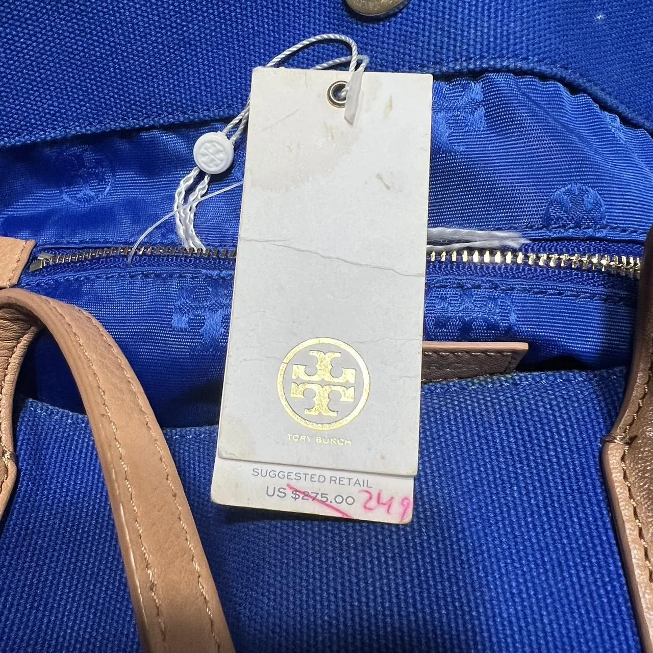 Tory Burch Rare Royal Blue Canvas Tote Bag, photo 5 of 5