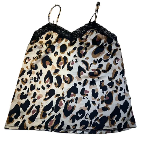 Favlux Leopard Print Lace Cami Top