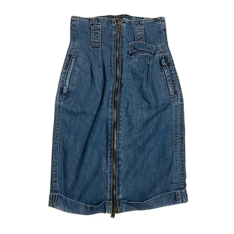 Vintage Marc Jacobs Denim Zip Up Maxi Skirt with Pockets