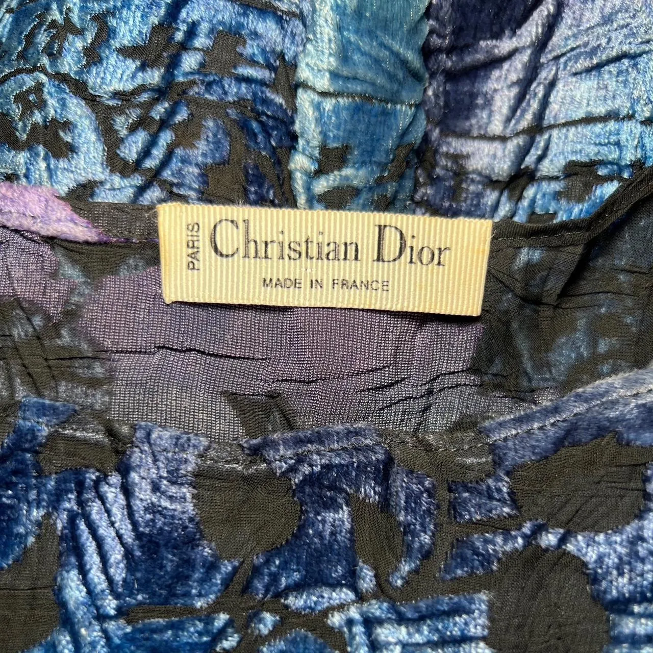 Rare Vintage Christian Dior Blue Colorful Mesh Blouse, photo 3 of 3