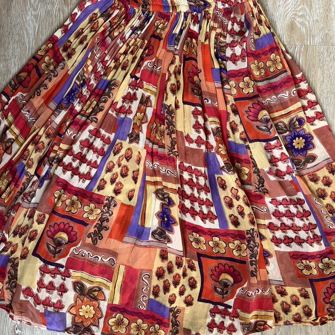 Enjoy Multi-Colored Retro Midi Skirt, photo 3 of 4