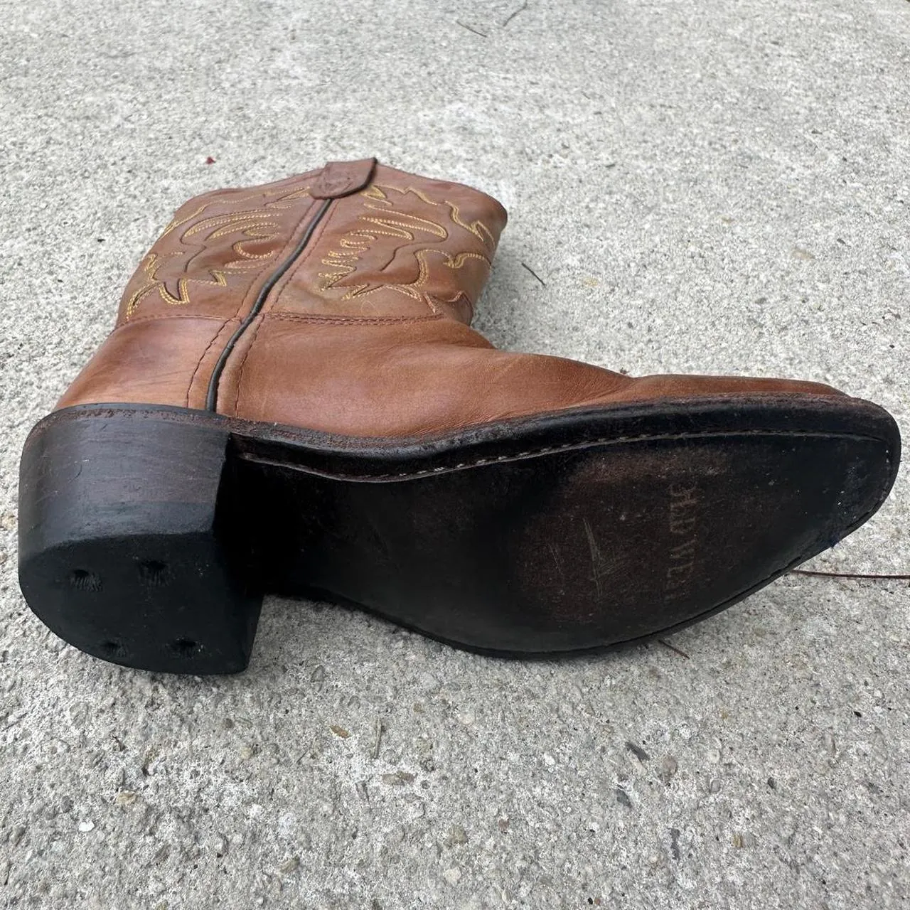 Old West Brown Leather Cowboy Boots, photo 4 of 7