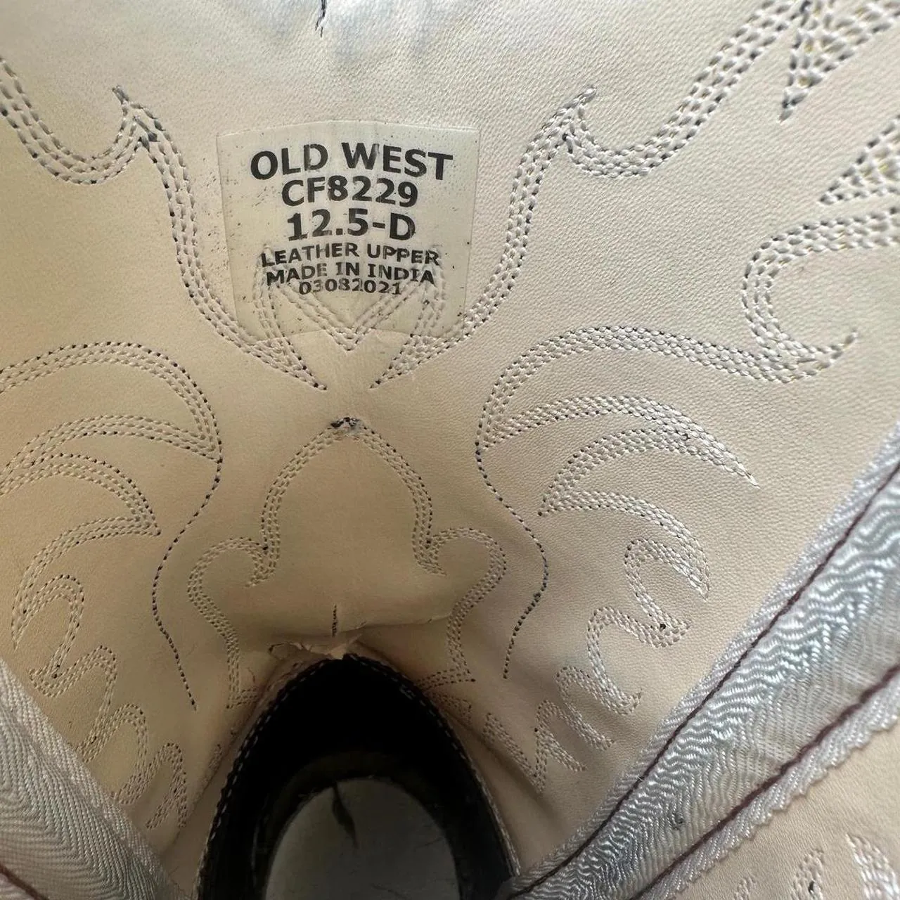 Old West Brown Leather Cowboy Boots, photo 6 of 7