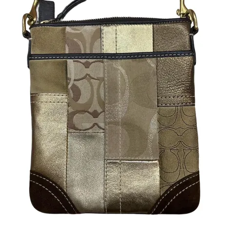 Vintage Coach Brown Patchwork Messenger/Crossbody Purse