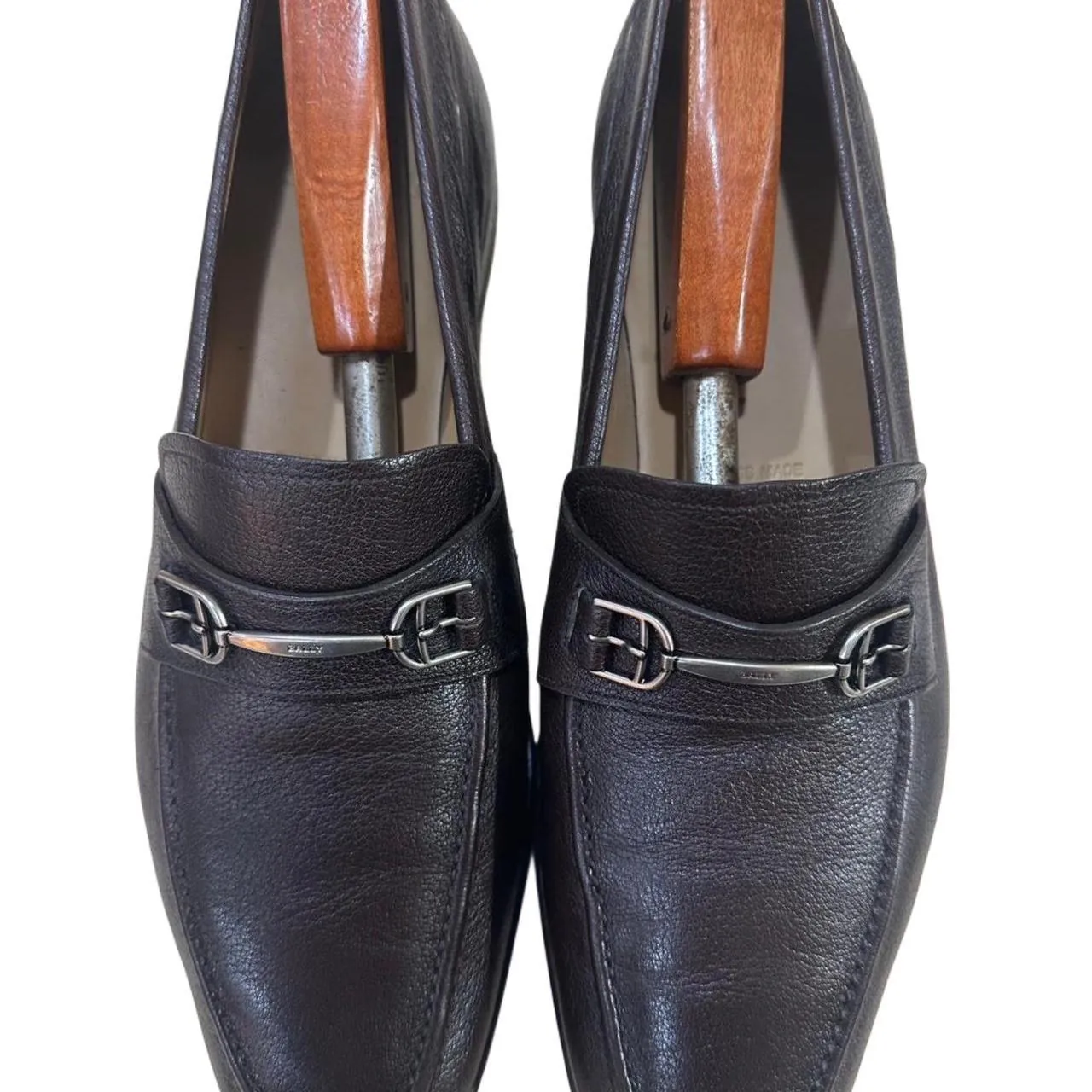 Bally Leather Flats/ Loafers with Silver Buckle, photo 1 of 5