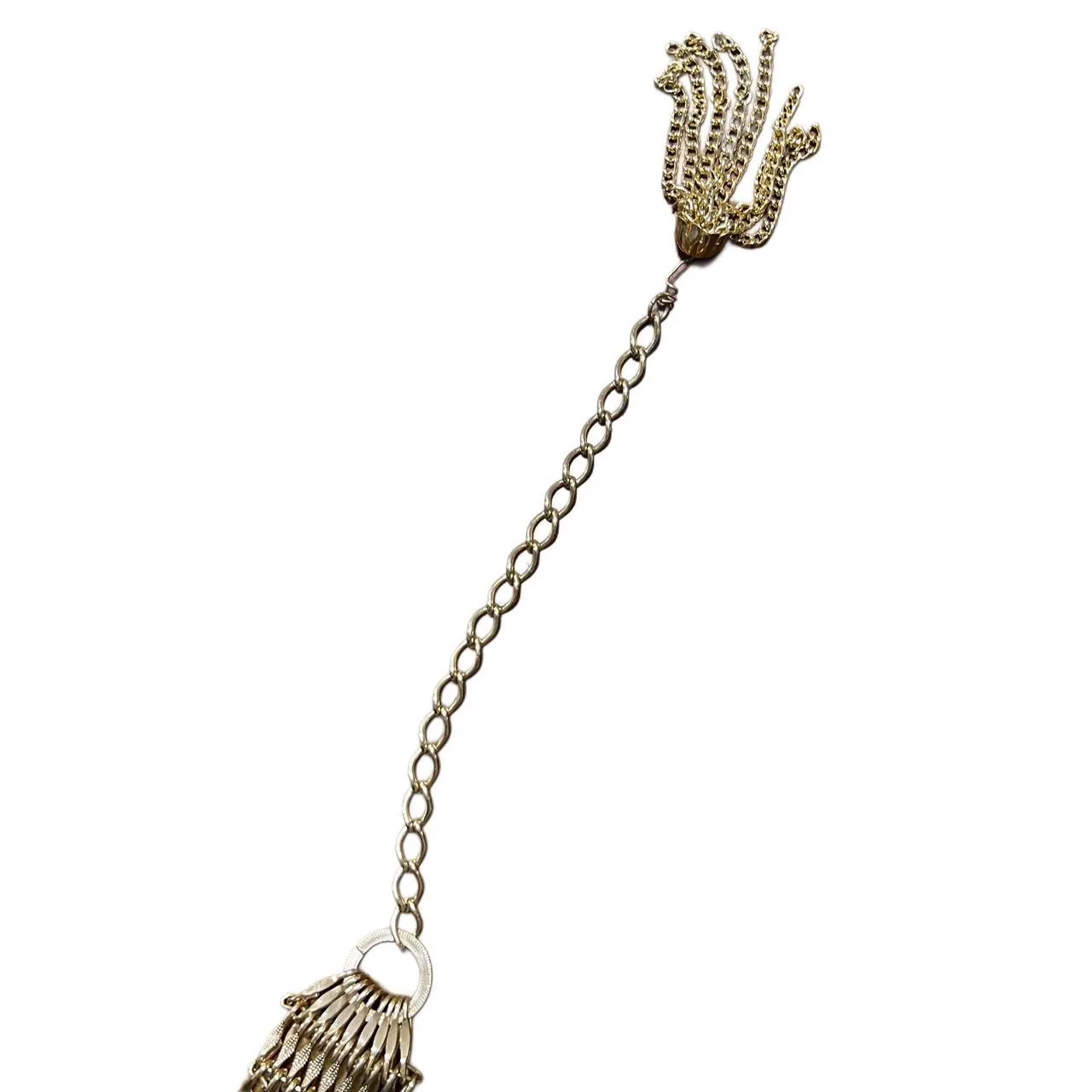 Vintage Gold Chain Belt with Tassel Fringe, photo 3 of 4