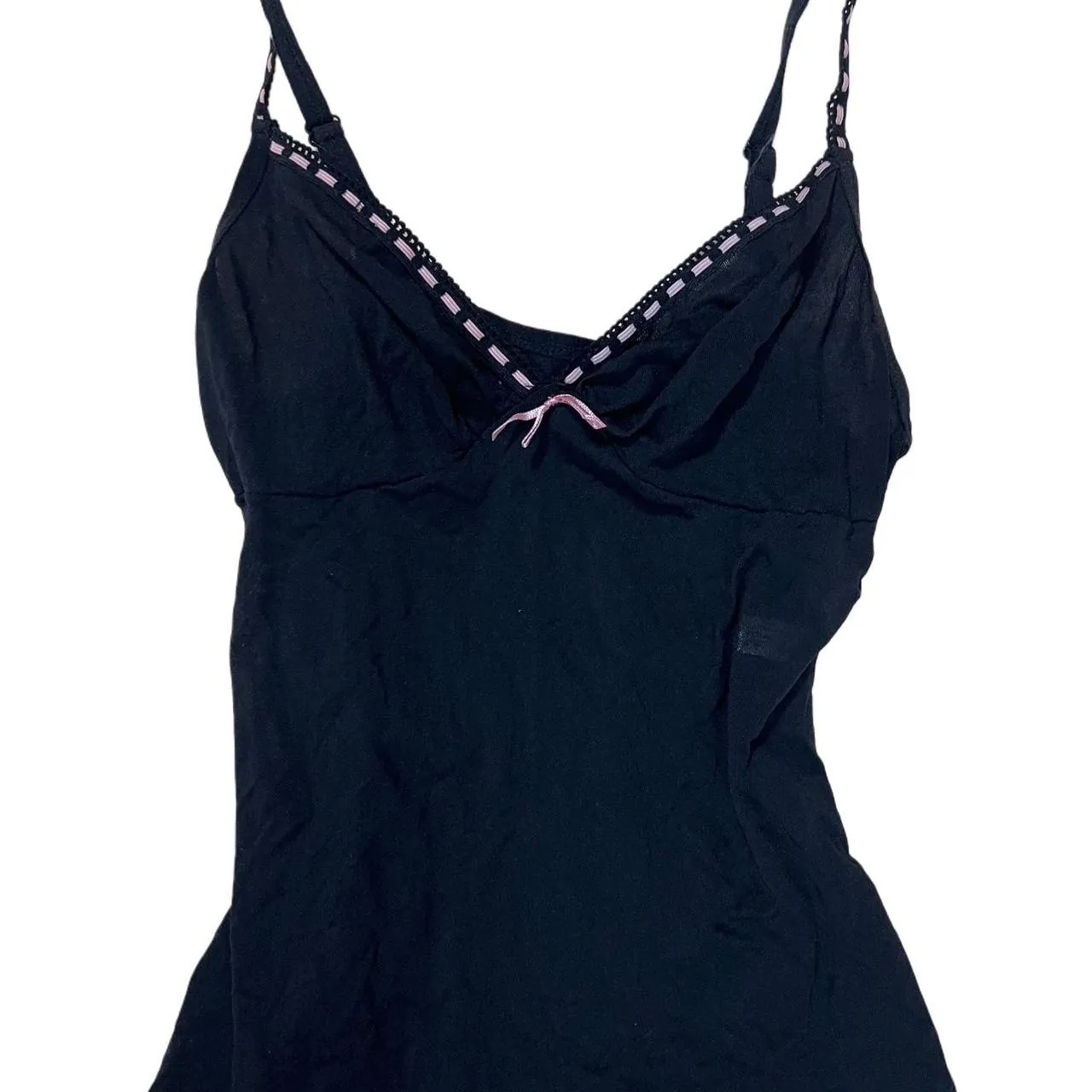 Black Mesh Camo Nightdress with Pink Trim and Bow, photo 2 of 4