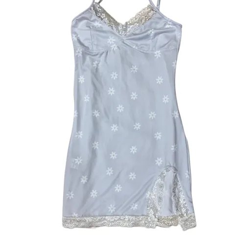 White Lace Floral Mini Slip Dress