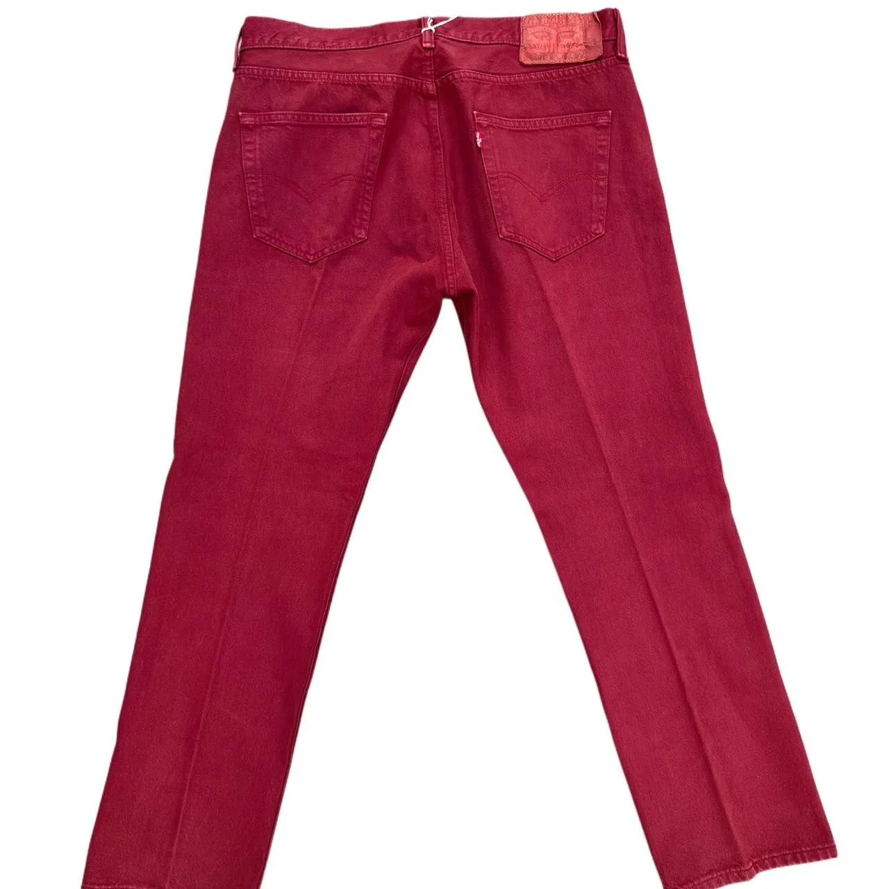 Vintage 90s Levi’s 501 Red Denim Jeans, photo 3 of 5