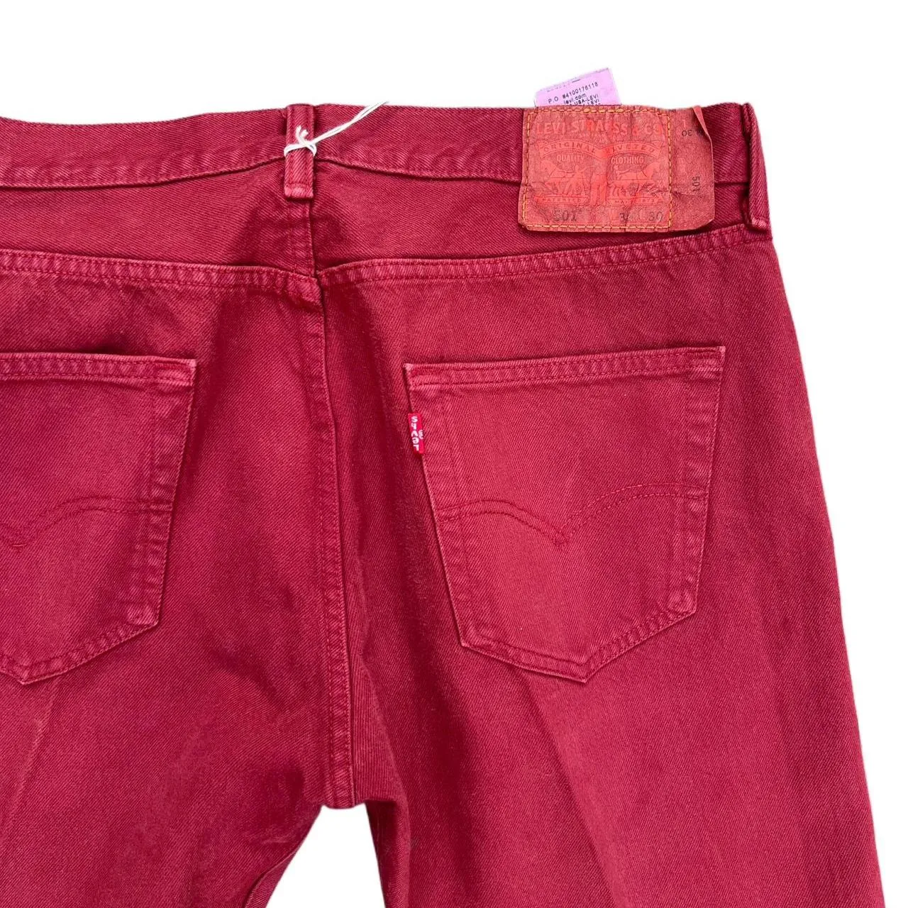 Vintage 90s Levi’s 501 Red Denim Jeans, photo 4 of 5