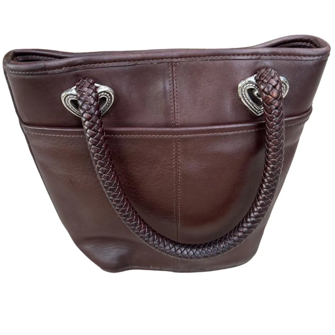 Vintage Brighton Brown Leather Shoulder Bucket Bag, photo 2 of 7