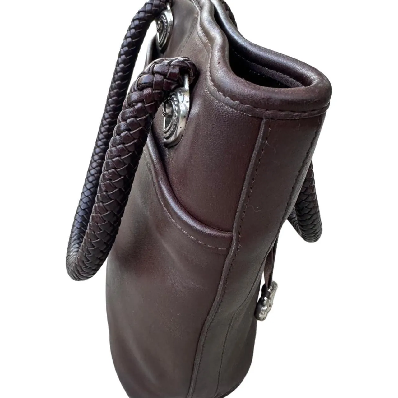 Vintage Brighton Brown Leather Shoulder Bucket Bag, photo 4 of 7