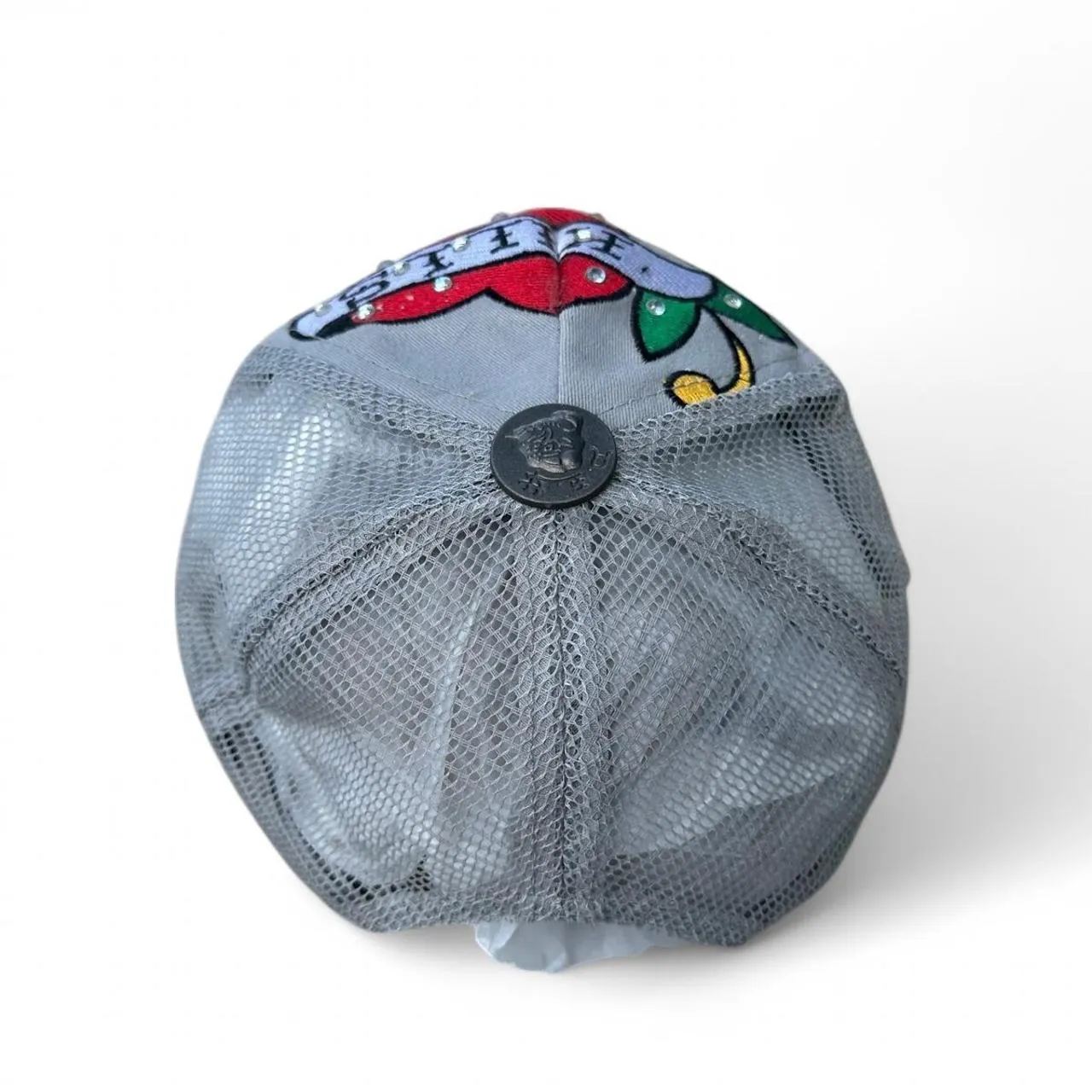 Vintage Y2K Ed Hardy Grey Skull Tracker Hat, photo 3 of 4