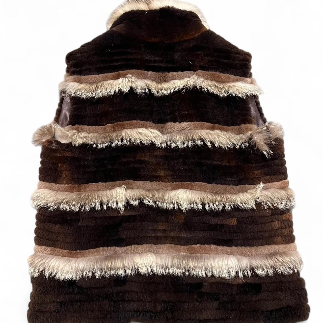 Vintage Boutique Brown and Beige Fur Vest, photo 6 of 8