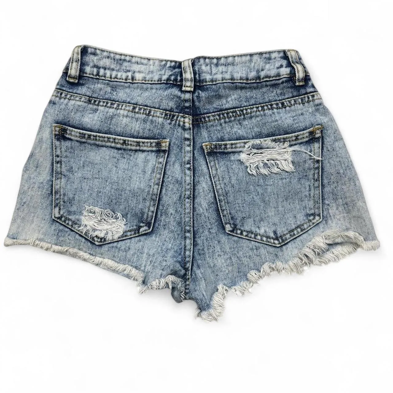 Bullhead Denim Distressed Bleach Dyed Denim Shorts, photo 2 of 4