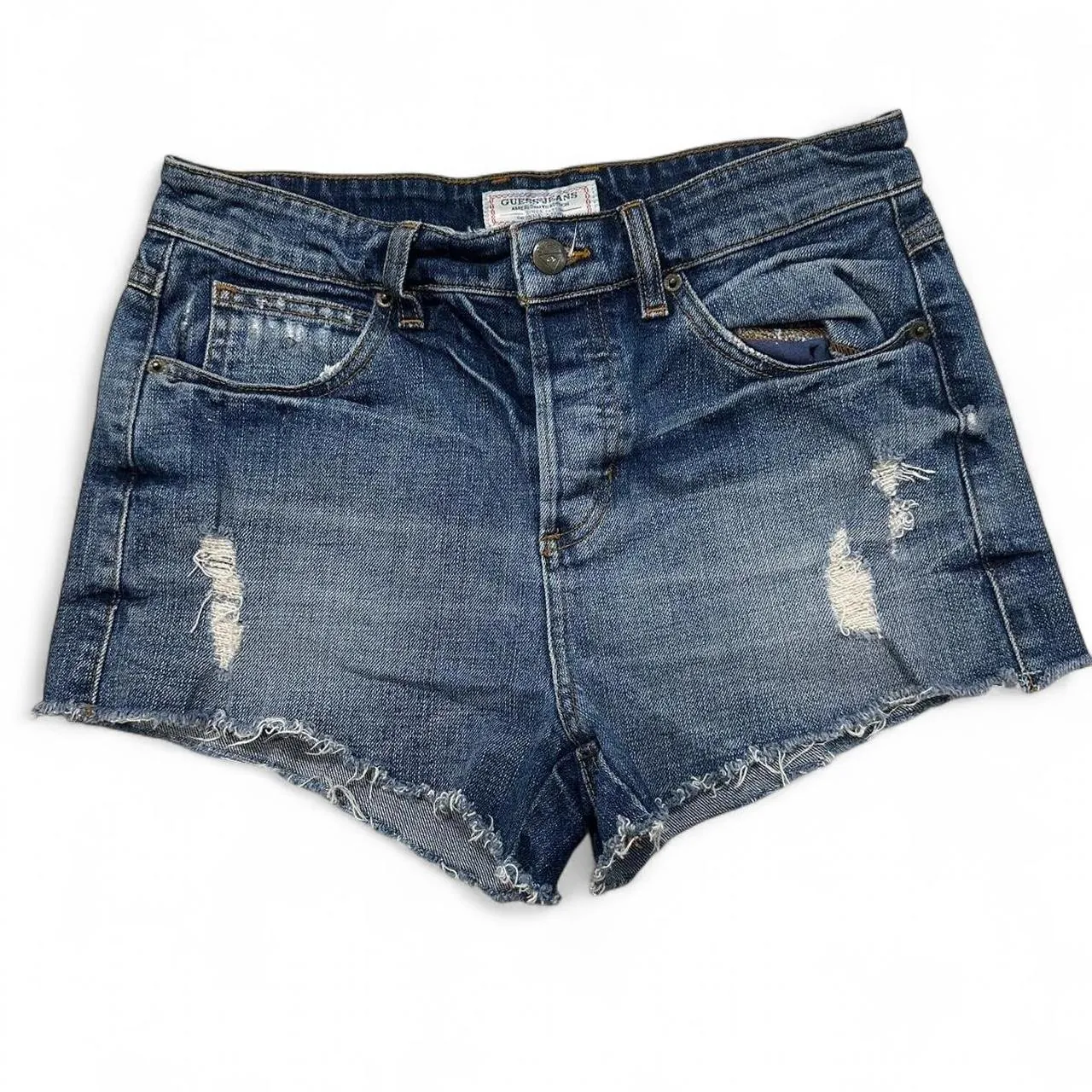Vintage Y2K Guess Distressed Denim Shorts, photo 1 of 3
