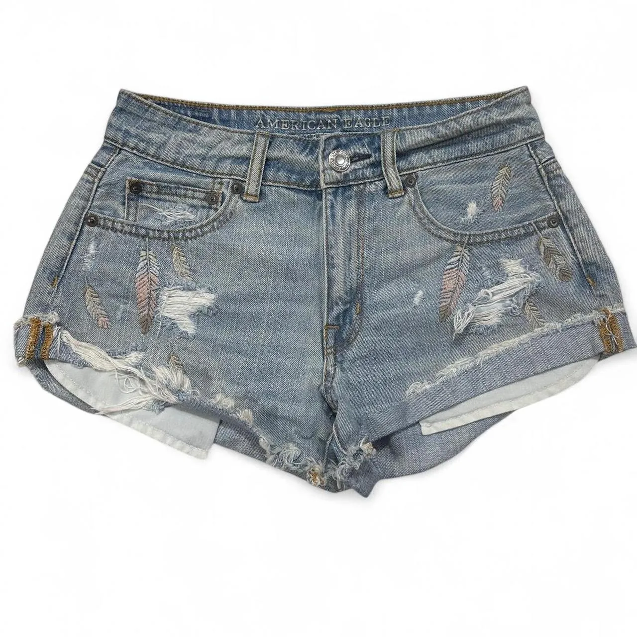 Vintage American Eagle Outfitters Embroidered Denim Shorts, photo 1 of 5