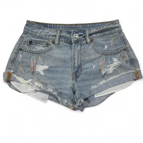 Vintage American Eagle Outfitters Embroidered Denim Shorts