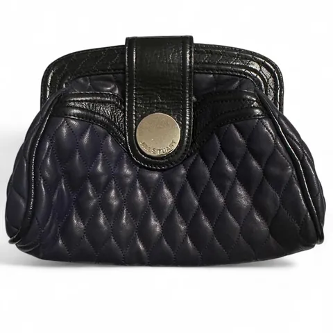 Jill Stuart Navy Leather Clutch Bag