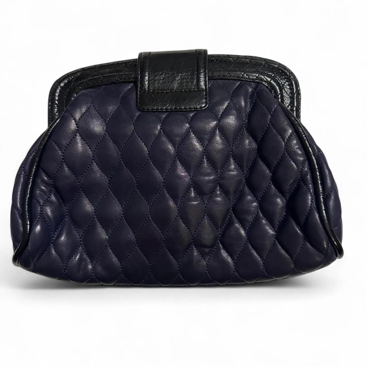 Jill Stuart Navy Leather Clutch Bag, photo 2 of 4