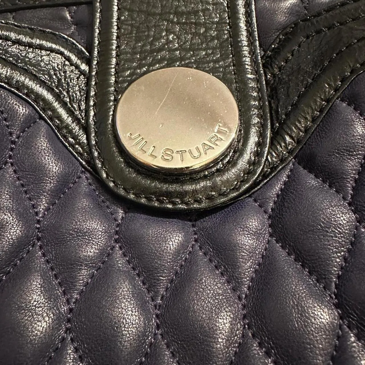 Jill Stuart Navy Leather Clutch Bag, photo 3 of 4