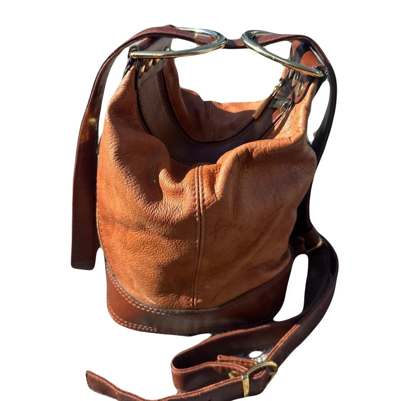 Vintage Valentino Di Paolo Leather Bucket/Backpack Bag, photo 3 of 8