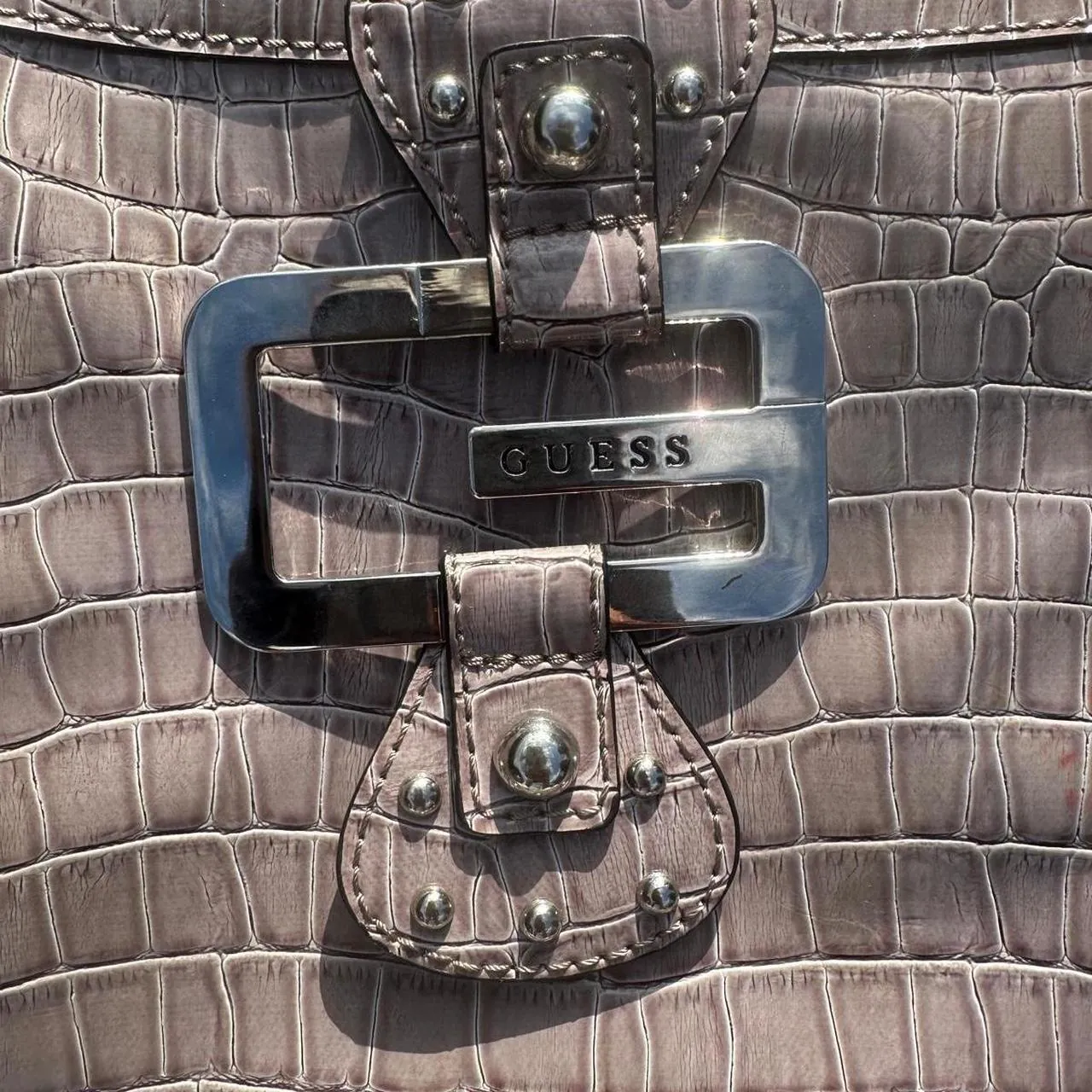Vintage Guess Grey Snakeskin Print Crossbody Bag, photo 3 of 5