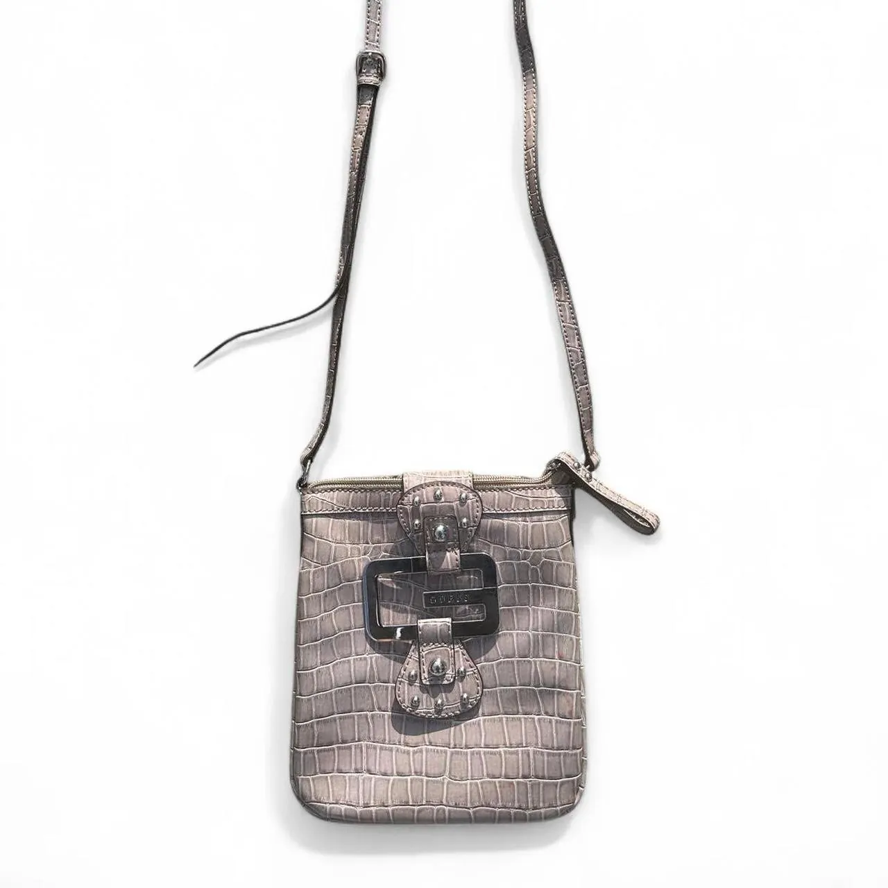 Vintage Guess Grey Snakeskin Print Crossbody Bag, photo 5 of 5